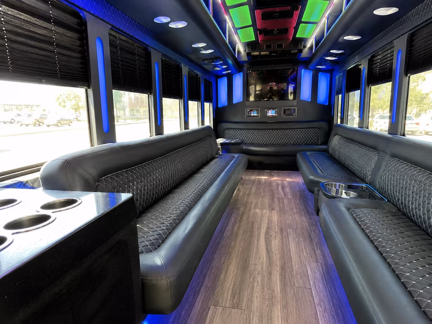 east brunswick 15 passenger party bus inside
