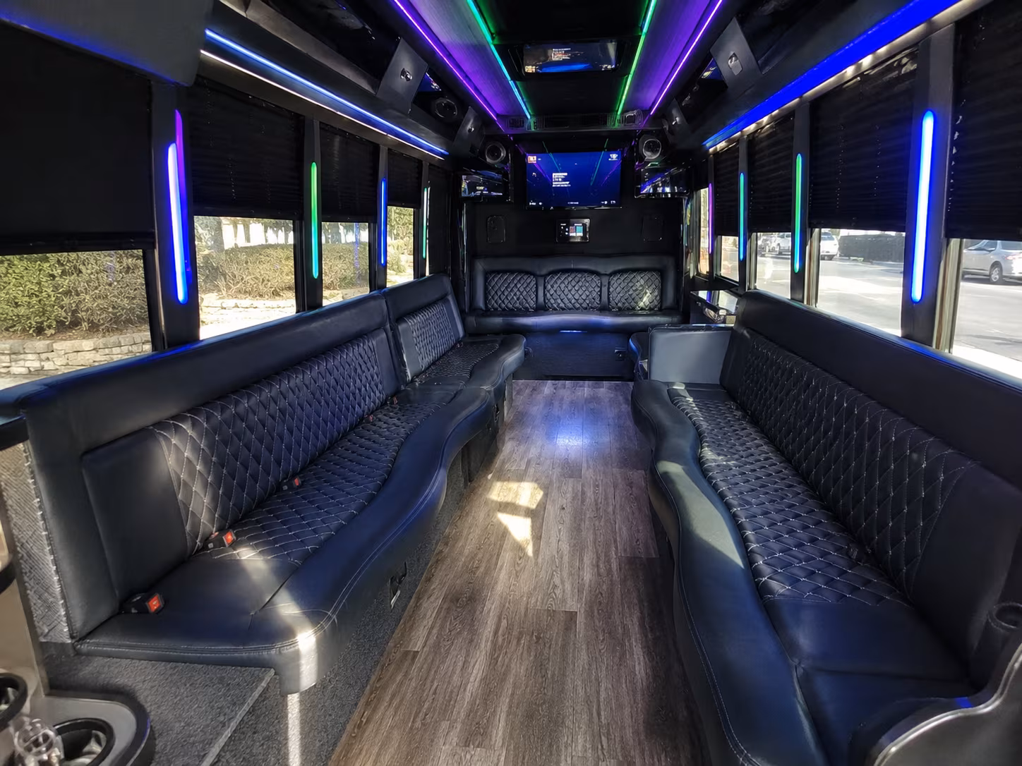 east brunswick 15 passenger party bus interior