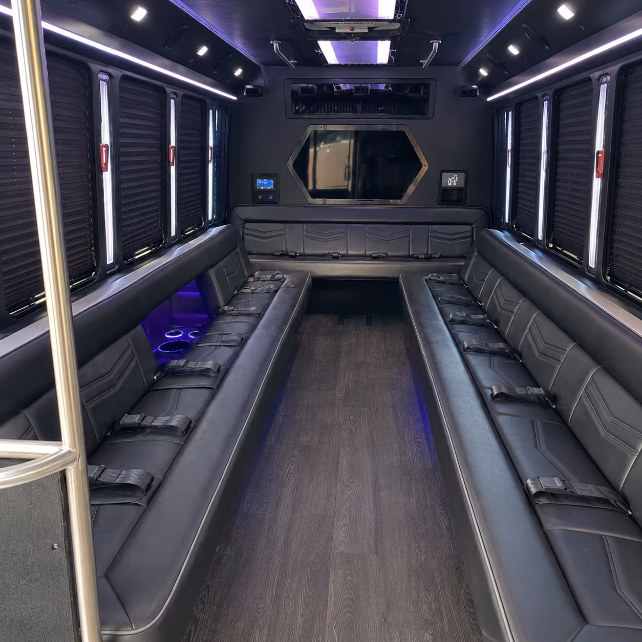 east brunswick 18 passenger party bus interior