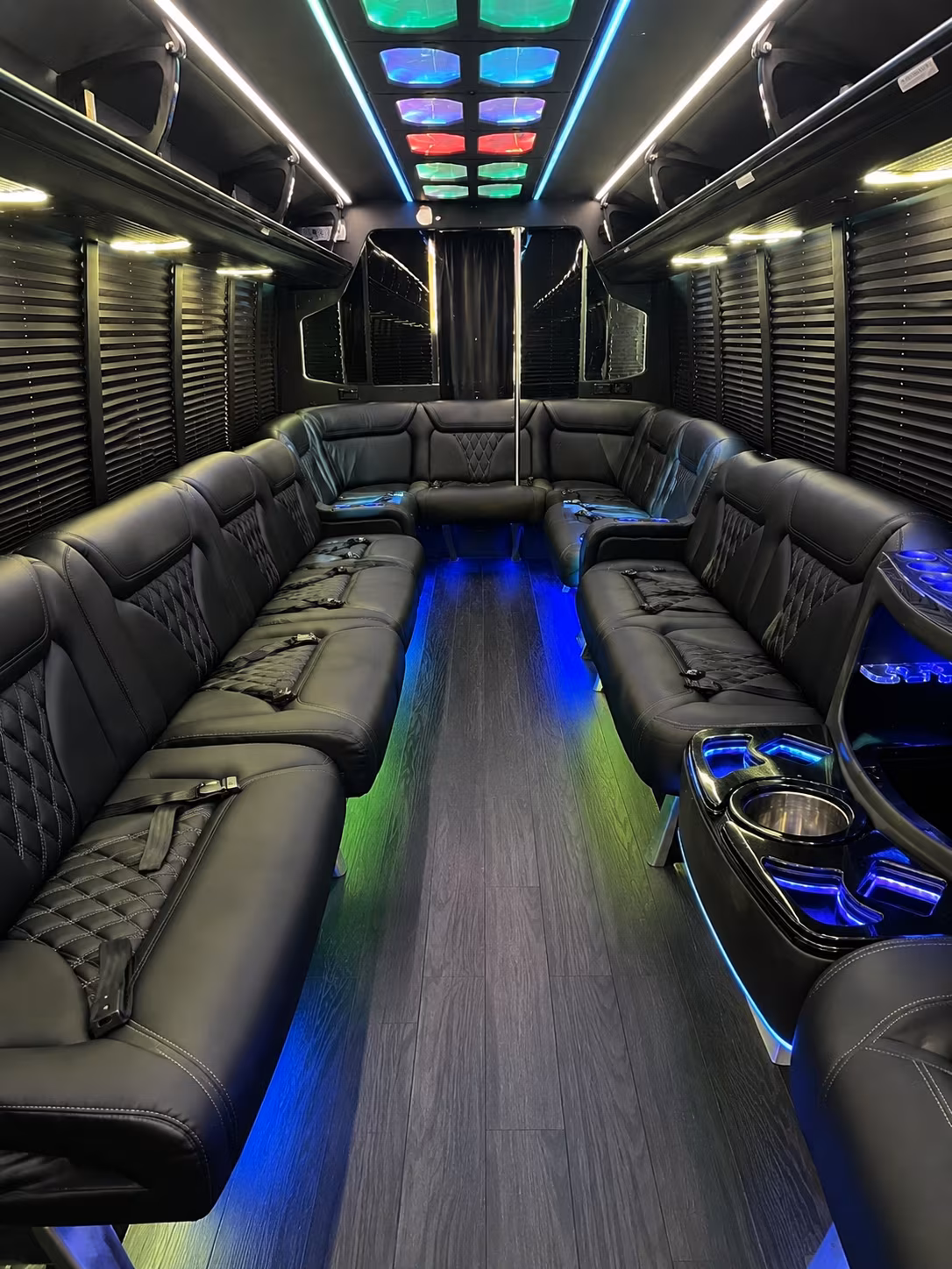east brunswick 20 passenger party bus interior