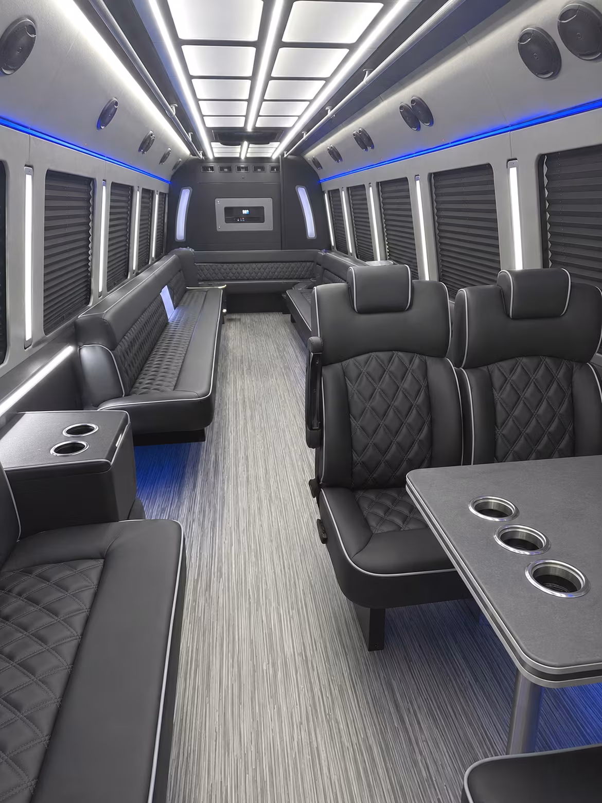east brunswick 25 passenger party bus inside