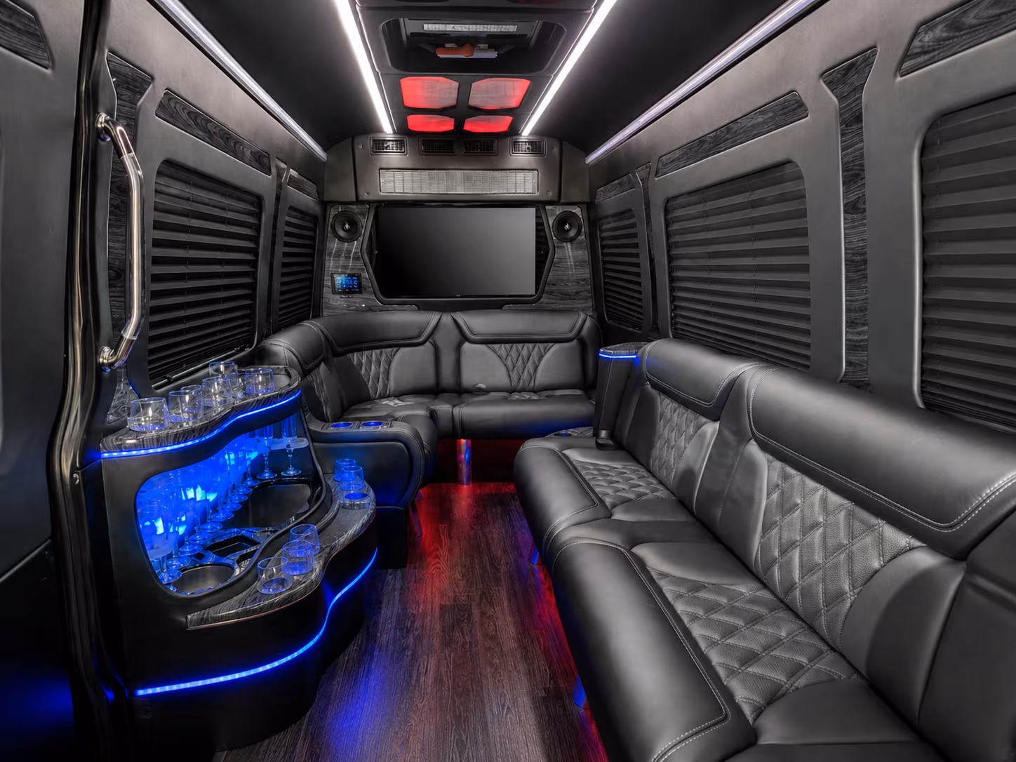 east brunswick 28 passenger party bus inside