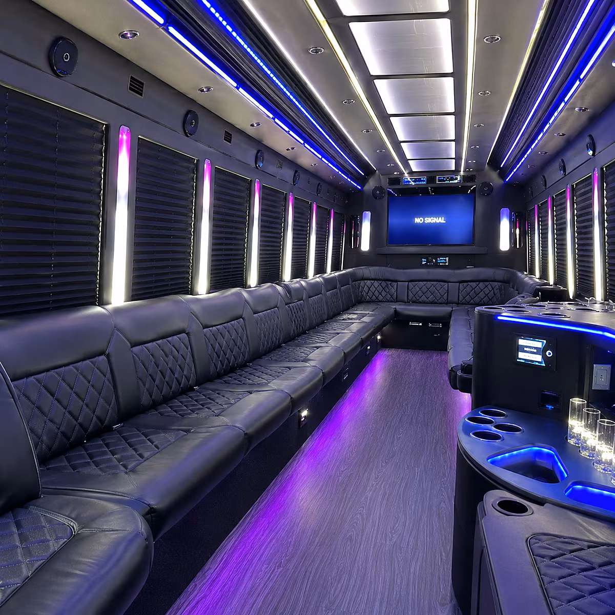 east brunswick 30 passenger party bus inside