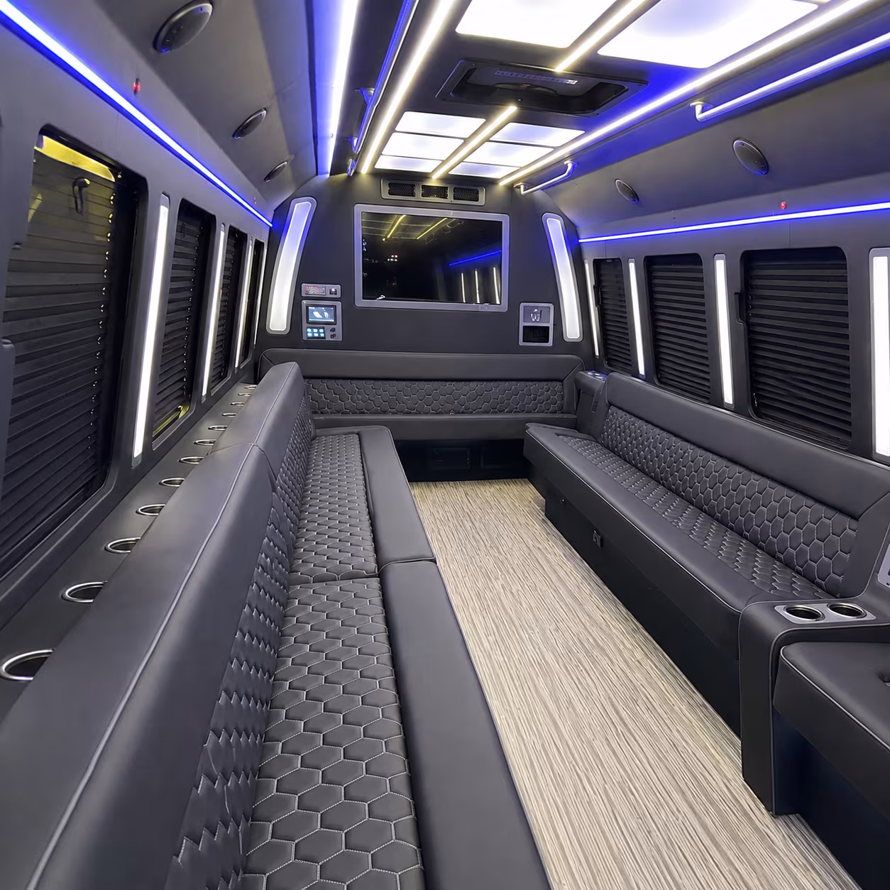 east brunswick 40 passenger party bus inside
