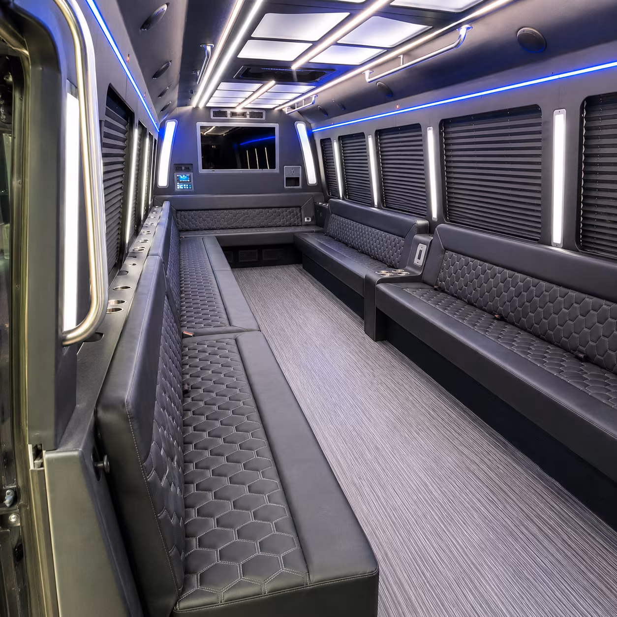 east brunswick 40 passenger party bus interior