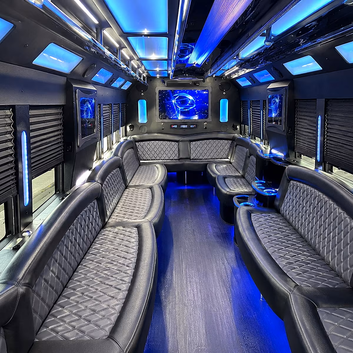 east brunswick 50 passenger party bus interior