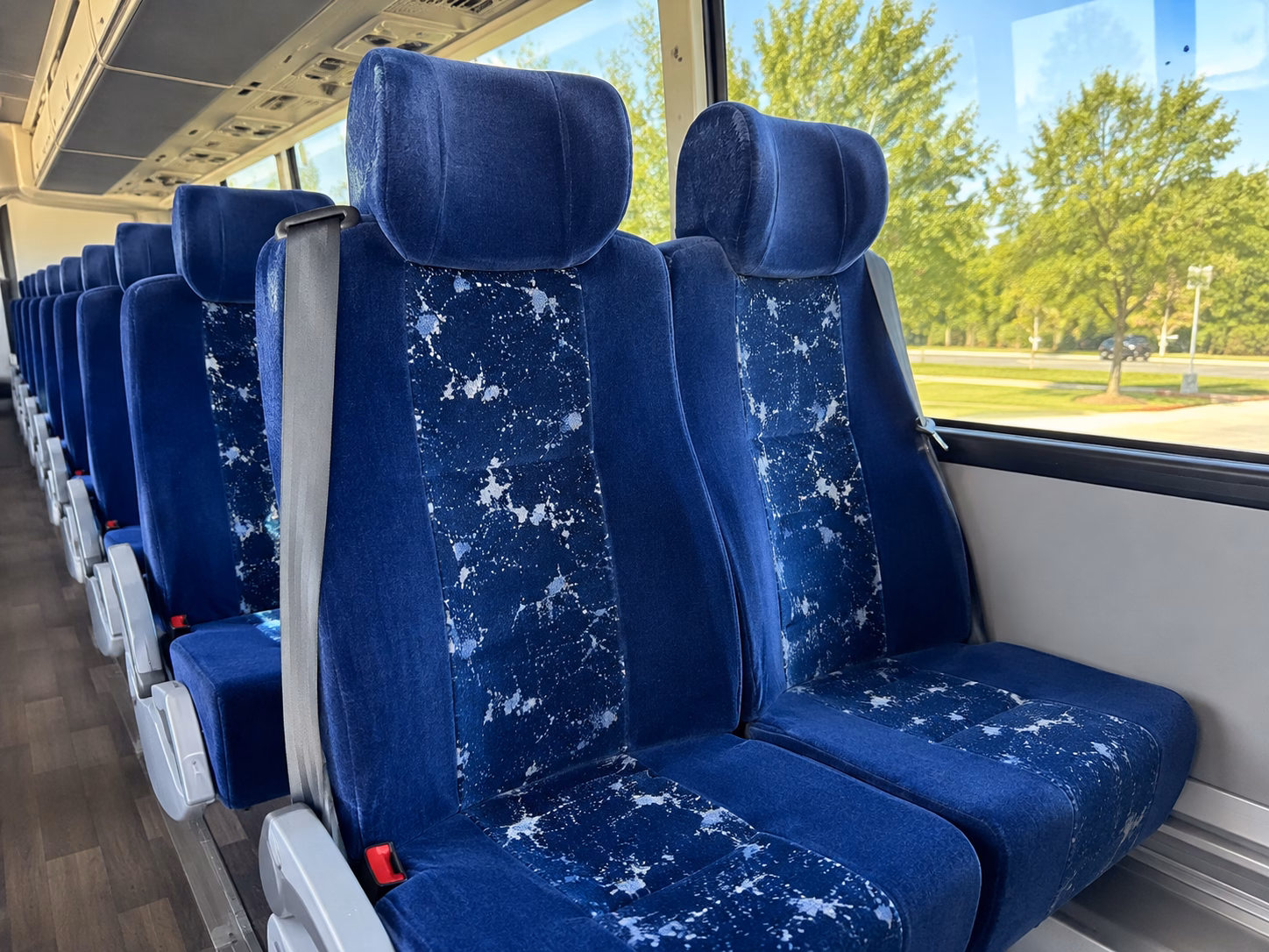 edison charter bus rental interior