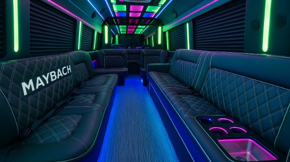 Interior of Charter Bus Company East Brunswick's Party Bus in East Brunswick