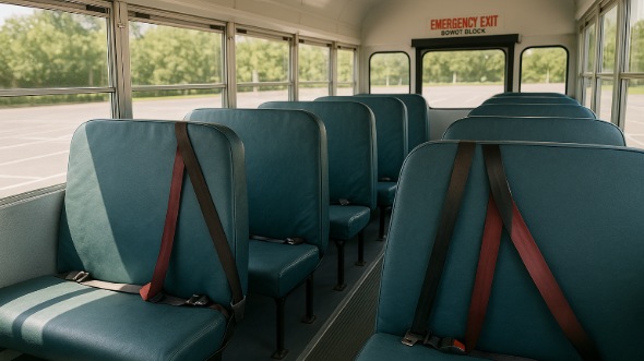 Interior of Charter Bus Company East Brunswick's School Bus in East Brunswick
