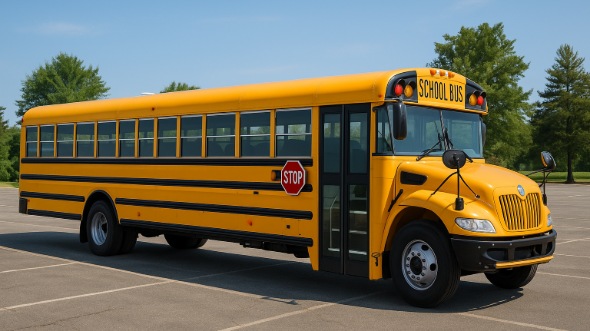 Exterior of Charter Bus Company New Brunswick's School Bus in New Brunswick