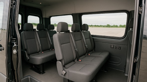 Interior of Charter Bus Company Woodbridge's Sprinter Van Rental With Driver in Woodbridge